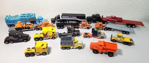 Vtg 70s 80s Hot Wheels Matchbox Semi Trucks Trailer Construction Vehicles