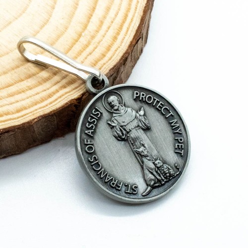 Heiliger Franz von Assisi Haustiermedaille - Protect My Pet Charm für Hund/Katze Halsband - Bild 5 von 6