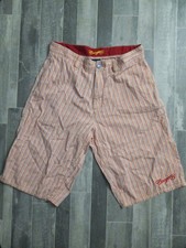 Coogi Bermuda Short Men's Sz 36x15 Peach Red Blue Plaid Long Inseam