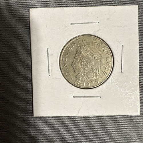 1970 Mexico Estados Unidos Mexicanos Cincuenta Centavos Coin (50 Cent) Very Good