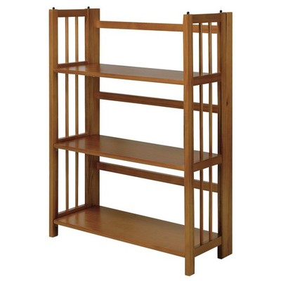 Casual Home 3Shelf Stackable 27.5'' WideChestnut fold Bookcase