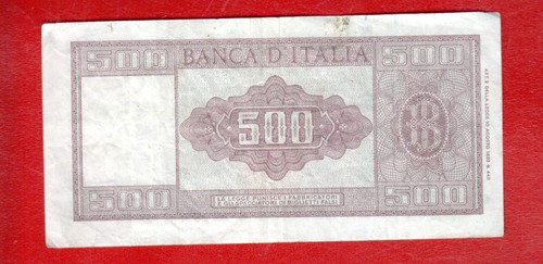 ITALY 500 LIRE 1947 CIRCULATED - Picture 2 of 2