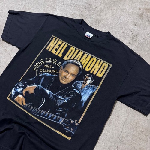 Vintage Neil Diamond World Tour 2005 Konzert T-Shirt Y2K Musik schwarz Größe Medium - Bild 2 von 7