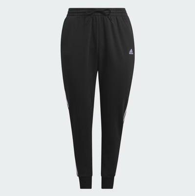 NWT adidas Essentials 3-Stripes Fleece Joggers Plus 2XL Tapered Sweatpants Black