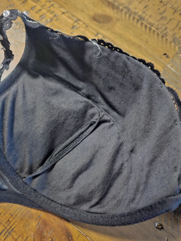 Sujetador Cacique para mujer 42DD negro floral push up correa de encaje con aros Foto 3 de 4