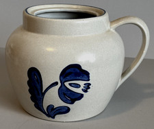 Pfaltzgraff Yorktowne Bean Pot Single Handle Blue Gray Stoneware 70