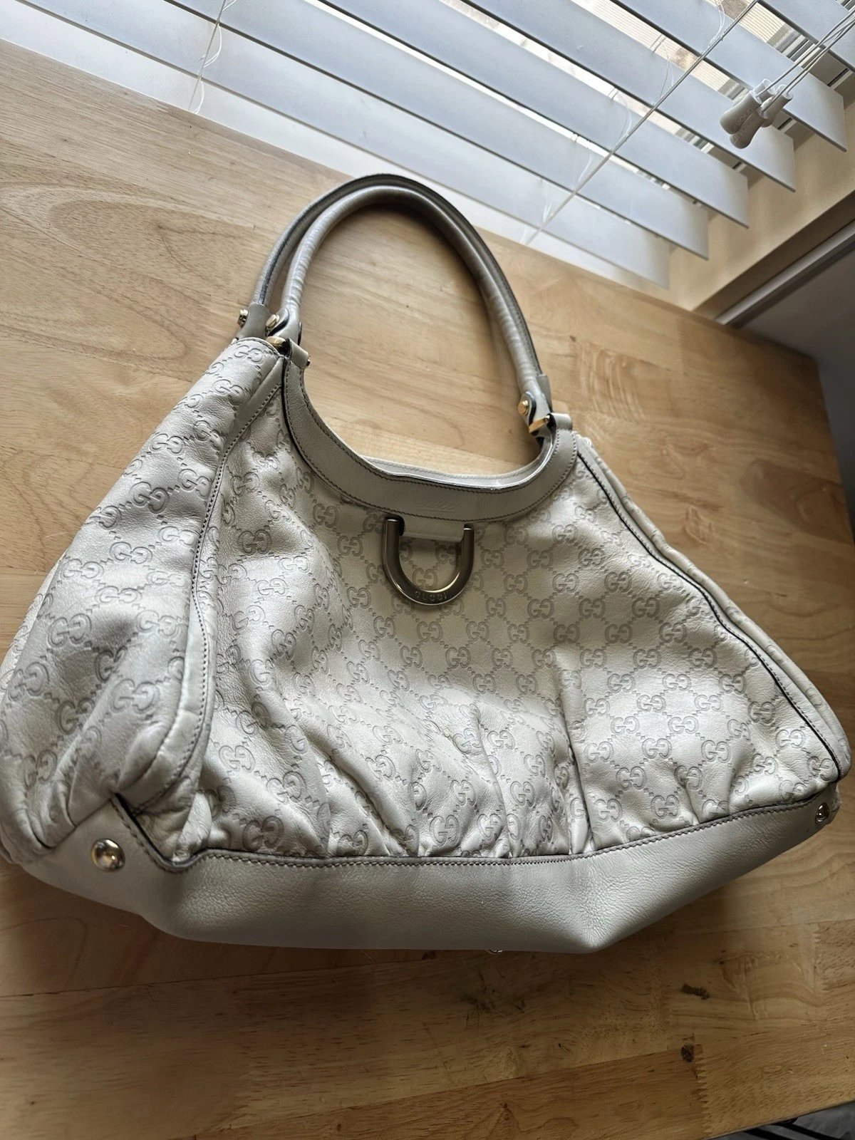 GUCCI Ssima Abbey Tote Shoulder Hand Bag Leather