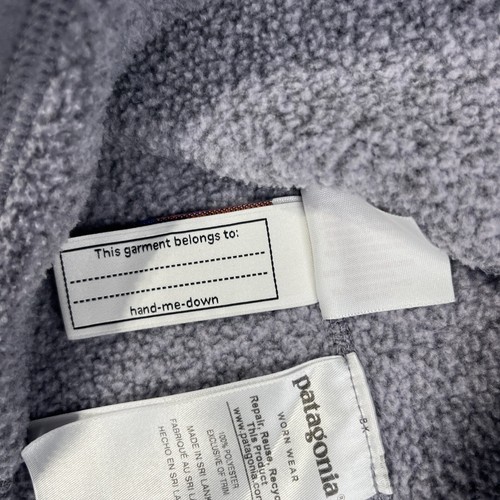 Patagonia Fleece Pullover 1/4 Zip Purple Gray Girls L/12 - Picture 6 of 9