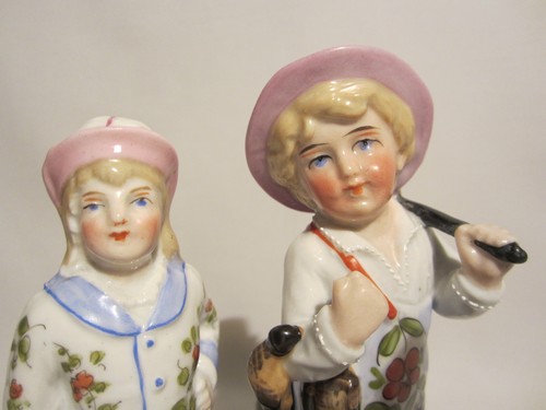 Antiguos Temas Figuras Porcelana De Sajonia Biscuit Policromado Raspador Tostado - Picture 4 of 5