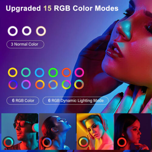 Ring Light with Tripod Stand & Phone Holder 12" inch RGB LED Selfie Ring Lights - Picture 3 of 11