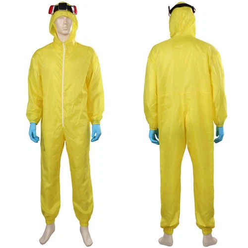 Breaking Bad Walter White Cosplay Yellow Jumpsuits Costume Halloween Party suit - Picture 10 of 16