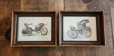 Old Automobile Hand Colored Set Of 2 Prints, C & A Richards