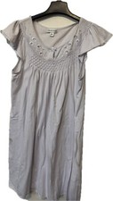 MISS ELAINE Cotton Poly Short Sleeve Nightgown w/ Embroidery Trim Sz M