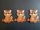 X3 Felt Cat Embellishments. Die cuts. Animal die cuts,die cut shapes.Card topper