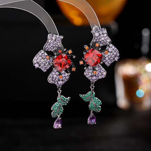 Luxury Women Rhinestone Long Zircon Drop Dangle Earrings Jewelry Gift Accessory - Bild 18 von 21