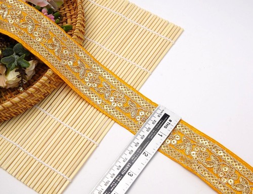 3 Yards Embroidered Border Asian Traditional Wedding Embellishment Pastel Colour - Picture 9 of 107