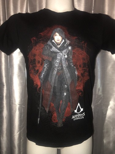 2015 Assassin's Creed Syndicate Evie Erwachsene S 36 Zoll schwarz Band Gamer T-Shirt - Bild 2 von 5