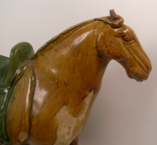 Antique Chinese Tang / T'ang Dynasty gazed horse 618-907 AD 13 inches h. - Picture 2 of 10