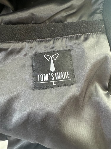 Tom's Ware Men's Stylish Wool Blend Black Double Breasted Coat - Picture 4 of 11