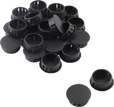 25 Pcs Black Hole Plugs 3/4 Inch Plastic Flush Type Panel Fastener Covers