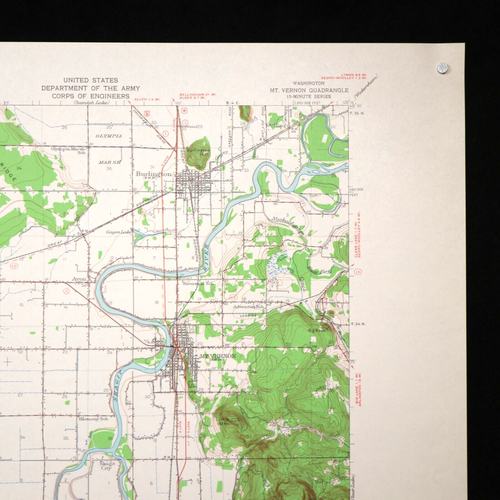 US Geological Survey Map Scale 1/62500 Topographic MT Vernon Burlington WA 1940 - Bild 3 von 9