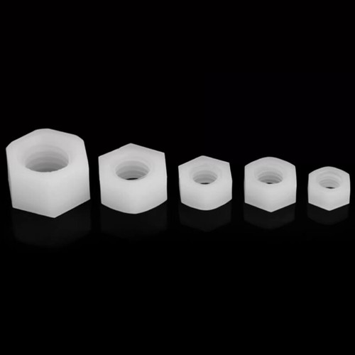 White Nylon Hexagon Nuts Hex Nuts M2 M2.5 M3 M4 M5 M6 M8 M10 M12 M14 M16 M18 M20 - Picture 5 of 7