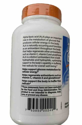 Doctor's Best Alpha-Lipoic Acid 600mg 360 Veggie Caps (2x180) - Picture 3 of 3