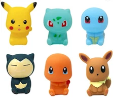 Pokemon Bath Toys - Pikachu, Squirtle, Snorlax, Eevee, Charmander and Bulbasaur