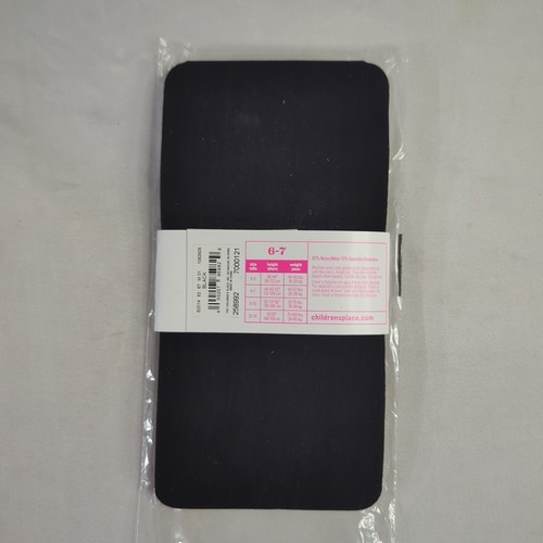 New In Package The Children's Place Girls Fashion Solid Black Tights Size 6-7 - 第 2/4 張圖片