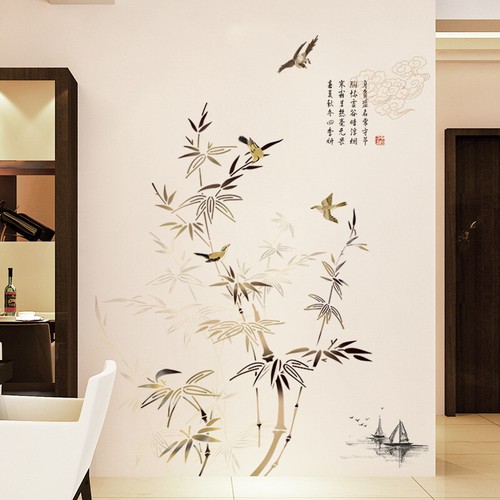 Wall Stickers Bamboo Landscape Chinese Painting Walltattoo Art Decal Home Decor  - Bild 3 von 6