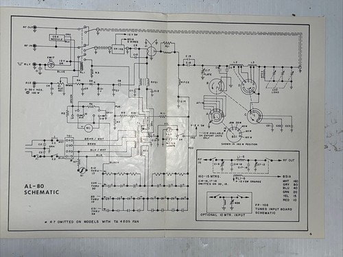 Ameritron AL-80 Instrukcja obsługi Oryginalna Bardzo ładny rozkładany schemat odczytu - Zdjęcie 10 z 23