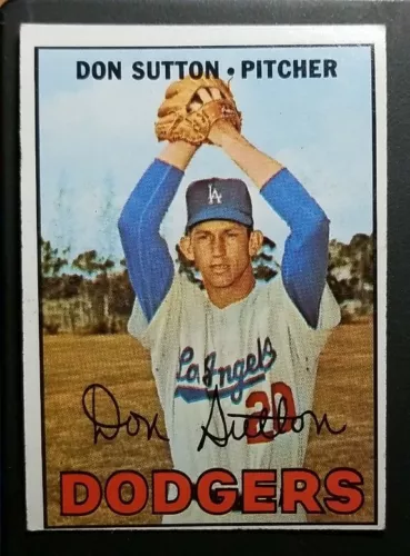 1967 Topps #445 Don Sutton VG-VGEX (Wrinkle)