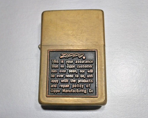 ZIPPO 1932 REPLICA BRUSHED CHROME LIGHTER W/BRASS ZIPPO PLEDGE PLAQUE LIGHTER - Picture 6 of 10