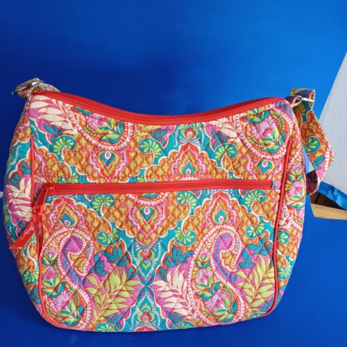 Vera Bradley Paisley In Paradise große Hipster-/Umhängetasche Schultertasche mit Reißverschluss oben - Bild 6 von 13
