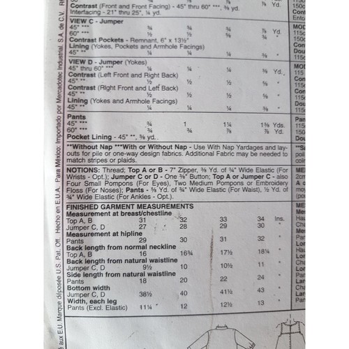 Sewing Pattern for Kid Clothes w Teddy Bear Pockets - Sz 2 3 4 - McCall's 9532 - Picture 5 of 7