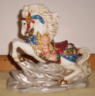 Carousel Horse Porcelain Ceramic Blue Ribbon
