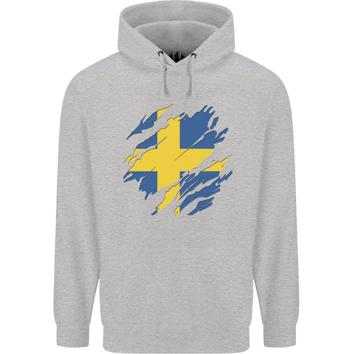 Torn Swedish Flag Sweden Day Football Childrens Kids Hoodie - Picture 56 of 88