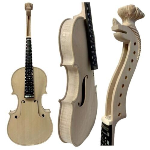 Deluxe hardanger Norwegian fiddle of 4*5 strings white 4/4 violin with all part - Picture 1 of 10