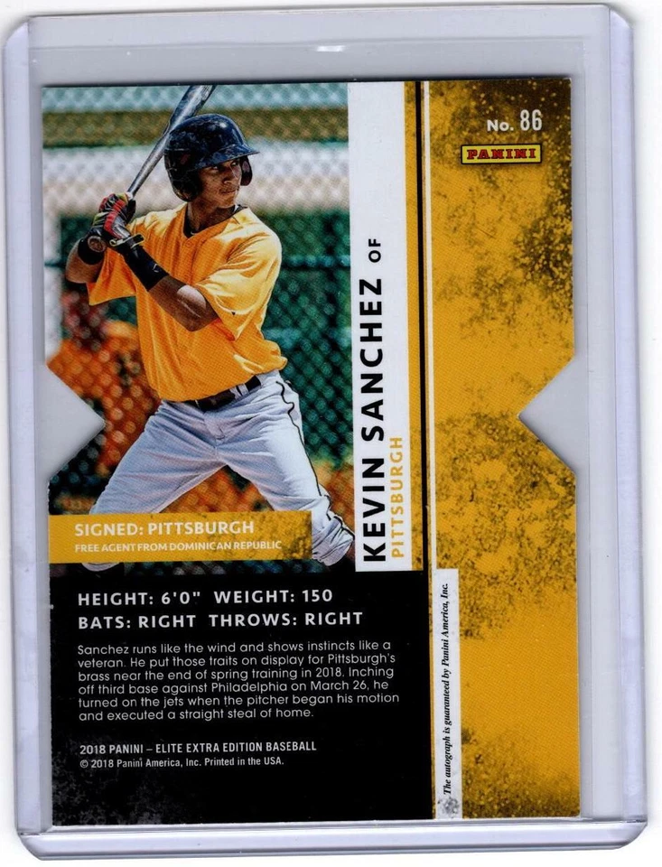 2018 Elite Extra Edition Signatures Auto #86 Kevin LoLo Sanchez #66/75 - Image 2 of 2