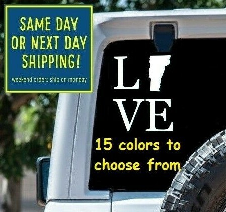 8 Sizes LOVE VERMONT Car Window DECAL STICKER MacBook Laptop Tablet Gift - Bild 1 von 2