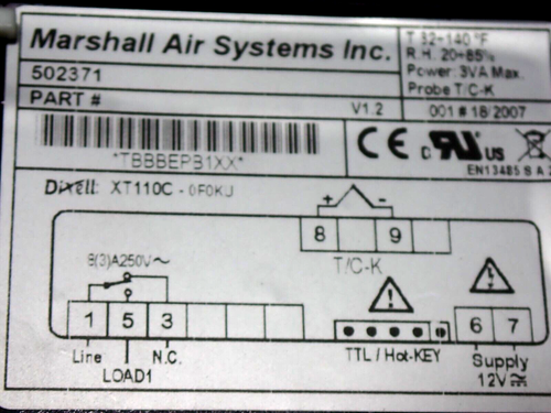 Marshall Air 123722 TEMP CONTROL HI-LO GAS BC5 NEU OEM - Bild 4 von 5