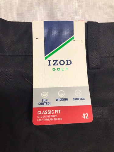 Pantalones Cortos de Golf Izod Para Hombres Talla 42 Calce Clásico Negros Absorbentes de Humedad Elastizados Nuevos con Etiquetas - Imagen 6 de 6