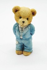 1993 Cherished Teddies bear "A Father is the Bearer of Strength" blue suit tie