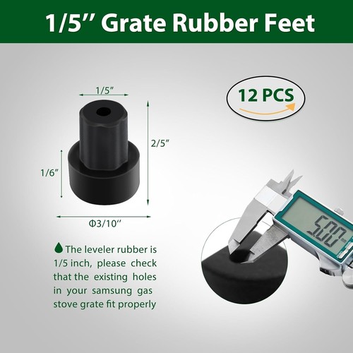 12 PIEZAS W10919249 Rejilla Pies de Goma para Samsung/Whirlpool/Estufa Quemador Rejillas Nuevo - Imagen 2 de 8