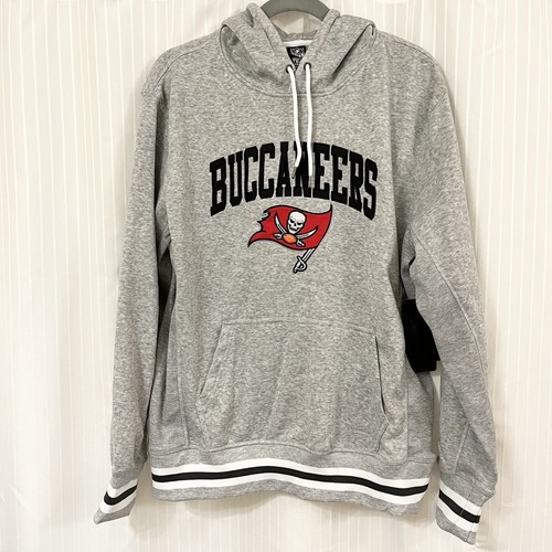 NFL Buccaneers grau Hoodie Sweatshirt Fronttasche innen Fleece Gr. M Neu mit Etikett
