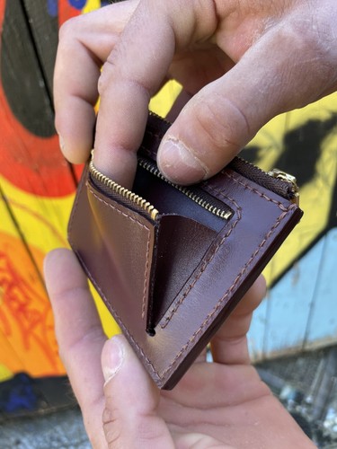 Handgefertigte Leder Damen Geldbörse, schmale Damen Geldbörse, rote Leder Damen Geldbörse. - Bild 10 von 13