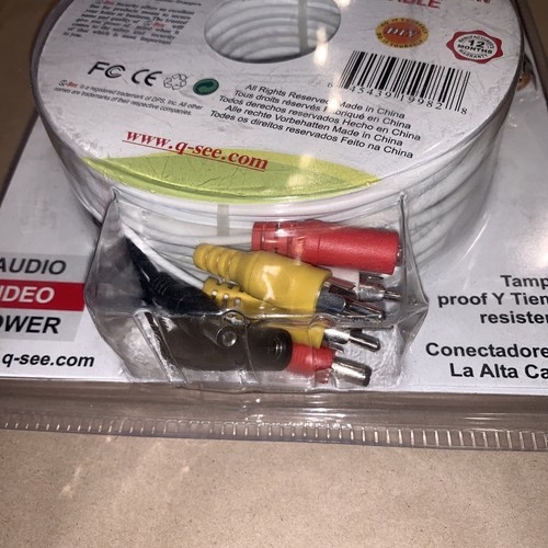 NEW GENUINE Q-SEE QS120F 120 FT RCA EXTENSION CABLE SEALED OEM Sealed G7. - Picture 4 of 5