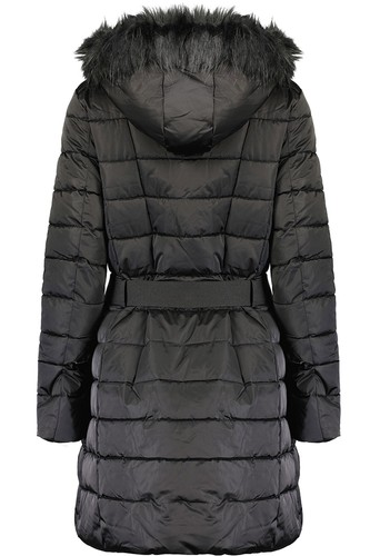 Geo Norway Chaqueta de Invierno Desmontable Capucha Imitación Piel Agua Viento Frío Cinturón - Imagen 3 de 14