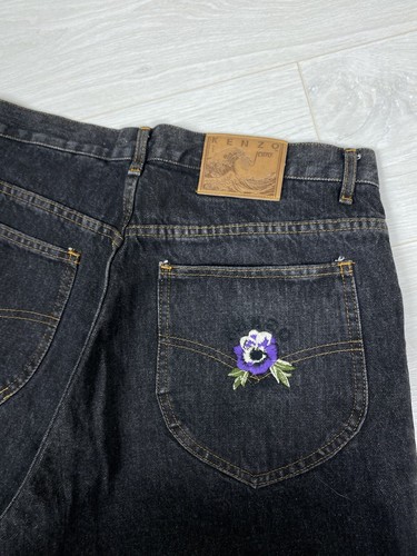 Vintage Kenzo Jeans Man Straight Logo High Rice Pants France Trousers Cotton - Bild 16 von 17