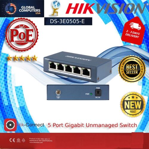DS-3E0505P-E SWITCH 4-PORTS UNMANAGED GIGABIT PoE - Picture 2 of 4